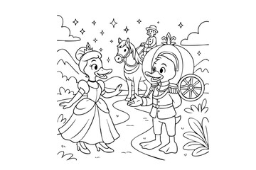 Hand Draw Cute Animal, Kawaii, Page Coloring For Kids, Mermaid, Sea, Forest, doctor, teacher, student, police, traditional clothing, Coloring Book Illustrations 