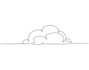 Cloud continuous line art. Cloud one line drawing. Sky concept vector illustration