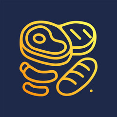 Meaty feast awaits grilled and savory. Icon symbol illustration