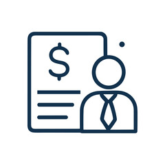 Financial Advisor Icon with Document  Person. Icon symbol illustration