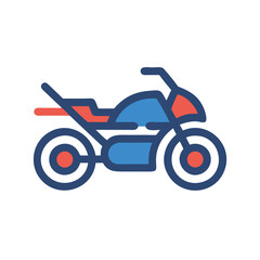 Fototapeta premium Stylish blue and red motorcycle icon design illustration