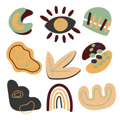 Hand drawn abstract shapes collection	