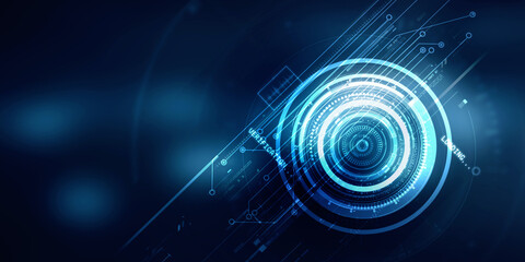 2d illustration Abstract futuristic electronic circuit technology background