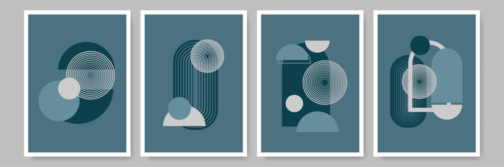 Abstract Geometric Artwork with Pastel Patterns