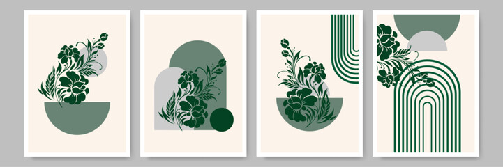 Abstract Geometric Artwork with Pastel Patterns