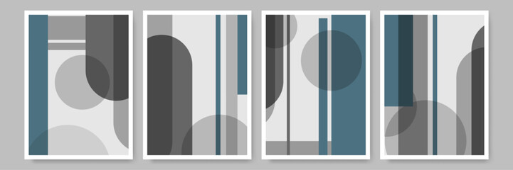 Abstract Geometric Artwork with Pastel Patterns