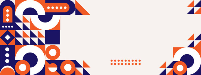 Obraz premium Abstract Geometric Pattern in Modern Orange Tones with Symmetrical Designs