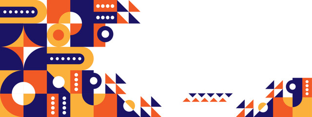 Abstract Geometric Pattern in Modern Orange Tones with Symmetrical Designs