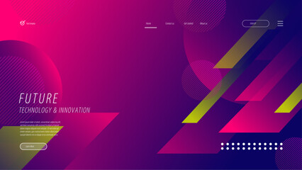 Gradient landing page with geometric models