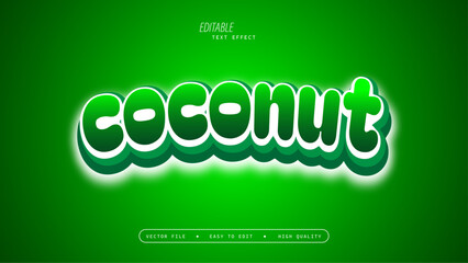 Coconut Text Concept with Green Background