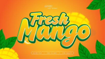 Fresh Mango Bold 3D Text Effect Typography Design with Orange Background