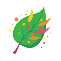 vector illustration of a green leaf