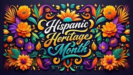 Celebrating Hispanic Heritage Month A Vibrant Floral Typography Design