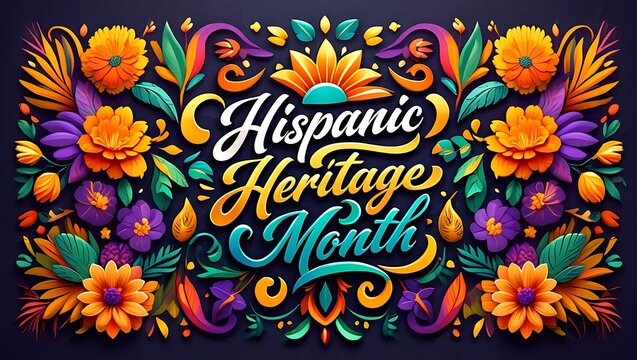 Celebrating Hispanic Heritage Month A Vibrant Floral Typography Design