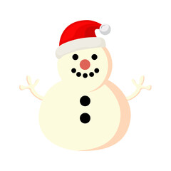 Illustration of a Christmas Snowman With Decorations on White Background