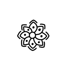 floral ornament line art icon