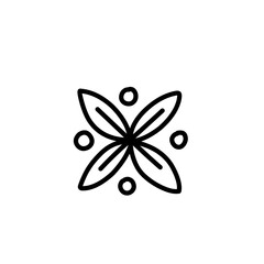 floral ornament line art icon