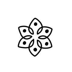 floral ornament line art icon