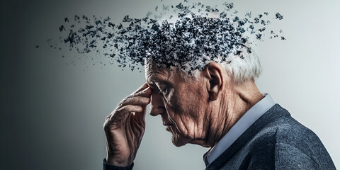 Elderly Man with Memory Loss, Cognitive Decline, Mental Health in Seniors
