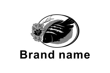 Seafood meal healthy grilled logo design illustration