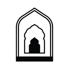Islamic Archway Black and White Illustration