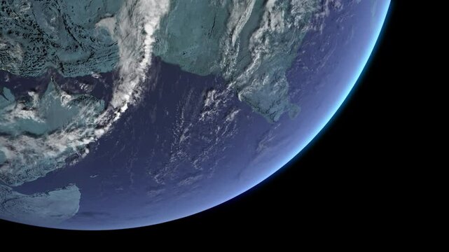 India shot. View Of Planet Earth From Space. Ultra High Definition. 4K. 3840x2160. Realistic 3d Animation