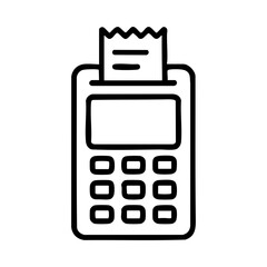 POS terminal icon with printed receipt