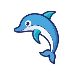 Naklejka premium dolphin jumping isolated vector art illustration