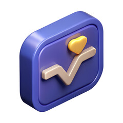 3d render of a purple heart shaped icon