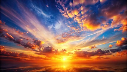 Fototapeta premium Stunning Sunset Sky Landscape Photography, Golden Hour Bokeh, Dramatic Sky, Breathtaking Views, Nature Scenery, Beautiful Sunsets, Evening Sky, Cloud Formations