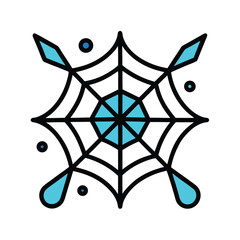 spider webs with dew drops shaped like diamonds vector illustration