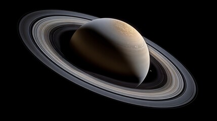 Saturn's rings encircle the planet.