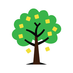 vector tree with green leaves