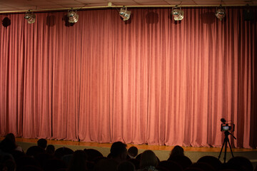 Closed theatre backstage before the start of a performance.