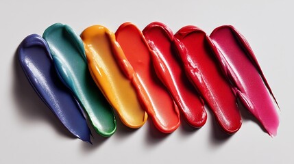 Spectrum of colors in paint strokes.
