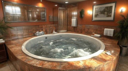 Luxury Round Whirlpool Spa Bath