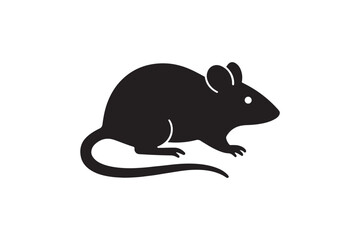 Obraz premium Rat silhouette on white background.01