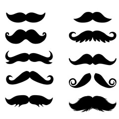 set of mustache vector