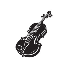 Obraz premium Traditional Cello Silhouette - Vector Cello Graphic - Orchestral Instrument Art.