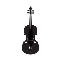 Obraz premium Traditional Cello Silhouette - Vector Cello Graphic - Orchestral Instrument Art.