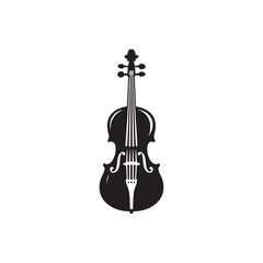 Fototapeta premium Elegant Cello Vector - Cello Art File - Monochrome Instrument Silhouette.