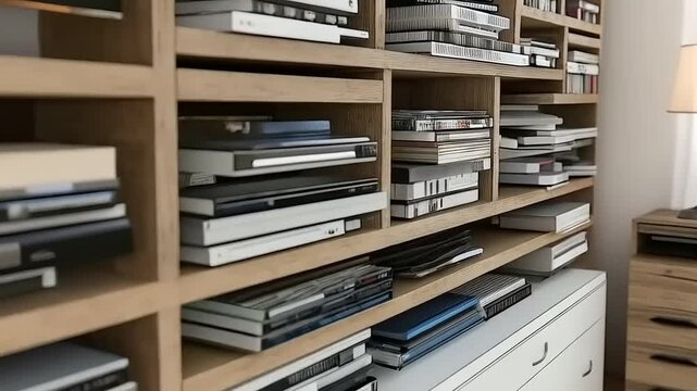 Organized Home Entertainment Center with Media Storage