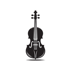 Fototapeta premium Solid Black Cello Silhouette - Cello Vector Image - Musical Instrument Icon.