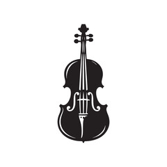 Obraz premium Classic Cello Outline - Vector Cello Design - Acoustic Cello Graphic.