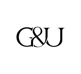 Initial Letter Logo. Ampersand Symbol. Logotype design. Simple Luxury Black Flat Vector GU