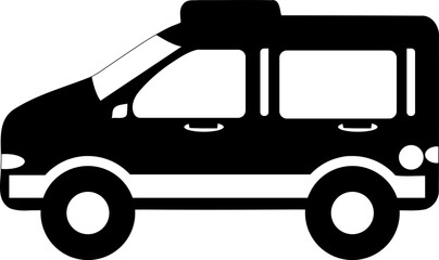 Compact Van or SUV Silhouette - Transport and Utility Vehicle Icon