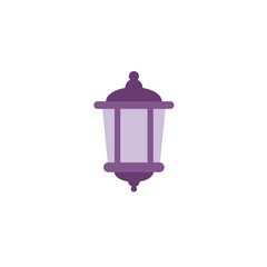Vector illustration of a simple purple lamppost on a white background