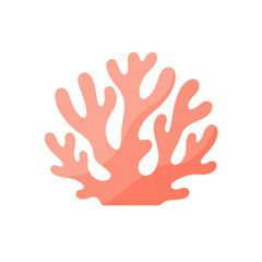 Obraz premium Stylized coral branch with gentle shadows on a white background
