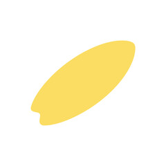 Abstract A yellow oval shape angled against a clean white background