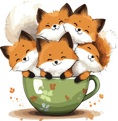 Santa Fox and Cubs in Cup